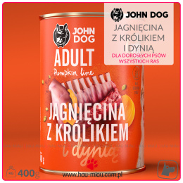 John Dog - Adult Pumpkin line - JAGNIĘCINA Z KRÓLIKIEM I DYNIĄ - 400g