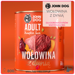 John Dog - Adult Pumpkin line - WOŁOWINA Z DYNIĄ - 800g