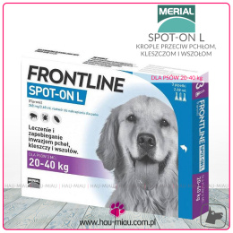 Merial - Frontline Spot-On L - dla psób 20-40 KG - 3 szt. - Na pchły, wszy, kleszcze, pasożyty