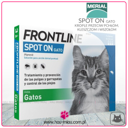 Merial - Frontline Spot On gato Kot - Na pchły, wszy, kleszcze, pasożyty