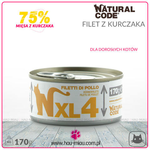 Natural Code - XL4 - FILET Z KURCZAKA - 170g Natural Code - XL4 - FILET Z KURCZAKA - 170g
