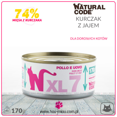 Natural Code - XL7 - KURCZAK z JAJEM - 170g Natural Code - XL7 - KURCZAK z JAJEM - 170g
