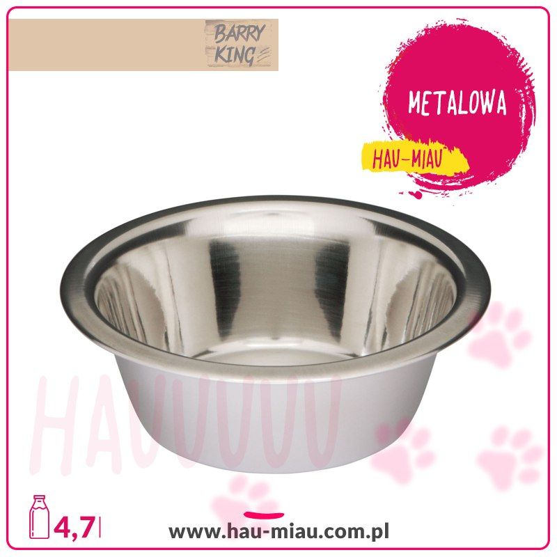 Barry King - Duża standardowa metalowa miska - 4,7l Barry King - Duża standardowa metalowa miska - 4,7l