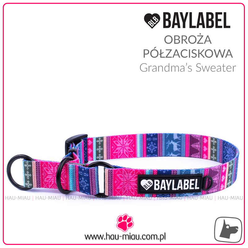 Baylabel - Obroża półzaciskowa dla psa - Grandma`s Sweater - M Baylabel - Obroża półzaciskowa dla psa - Grandma`s Sweater - M