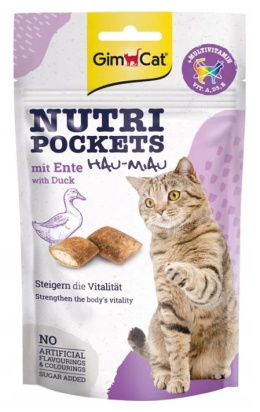 GimCat - Nutri Pockets Duck - Przysmak dla kotów - KACZKA - 60g