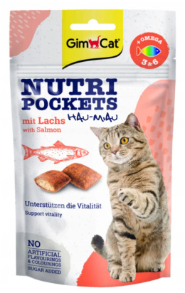 GimCat - Nutri Pockets Salmon - Przysmak dla kotów - ŁOSOŚ - 60g