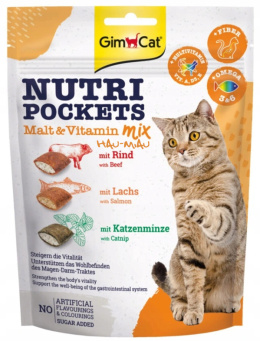 GimCat - Nutri Pockets Malt & Vitamin Mix - Przysmak dla kotów - MIX Smaków - 150g