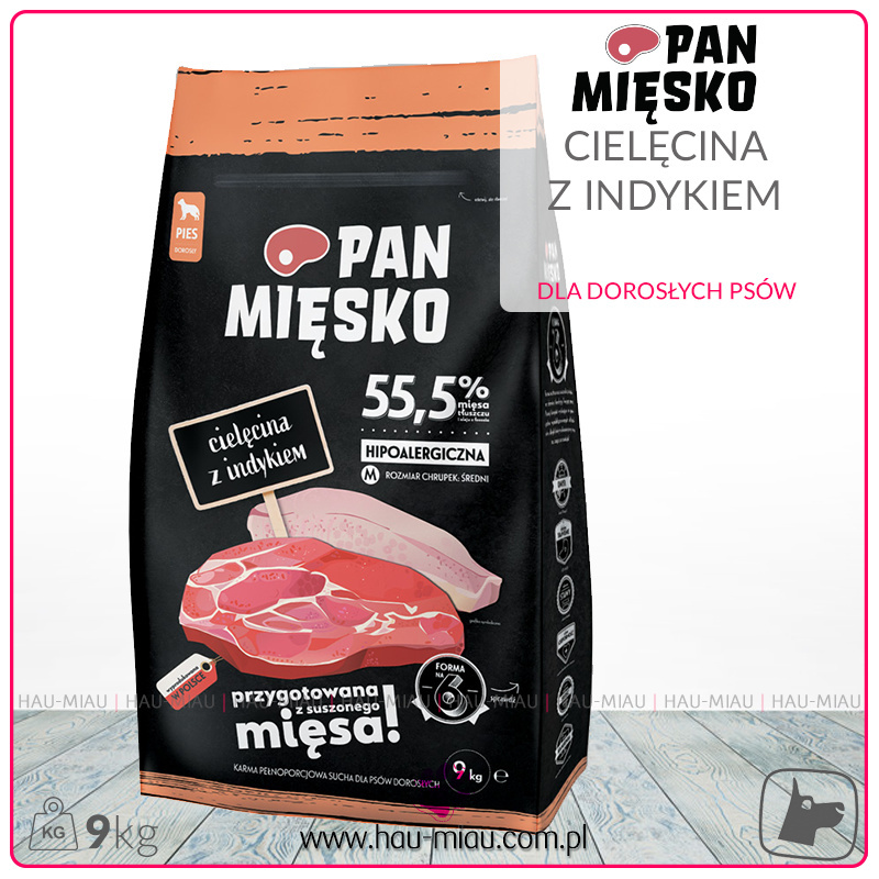 Pan Mięsko - CIELĘCINA i INDYK - M - 9 KG Pan Mięsko - CIELĘCINA i INDYK - M - 9 KG