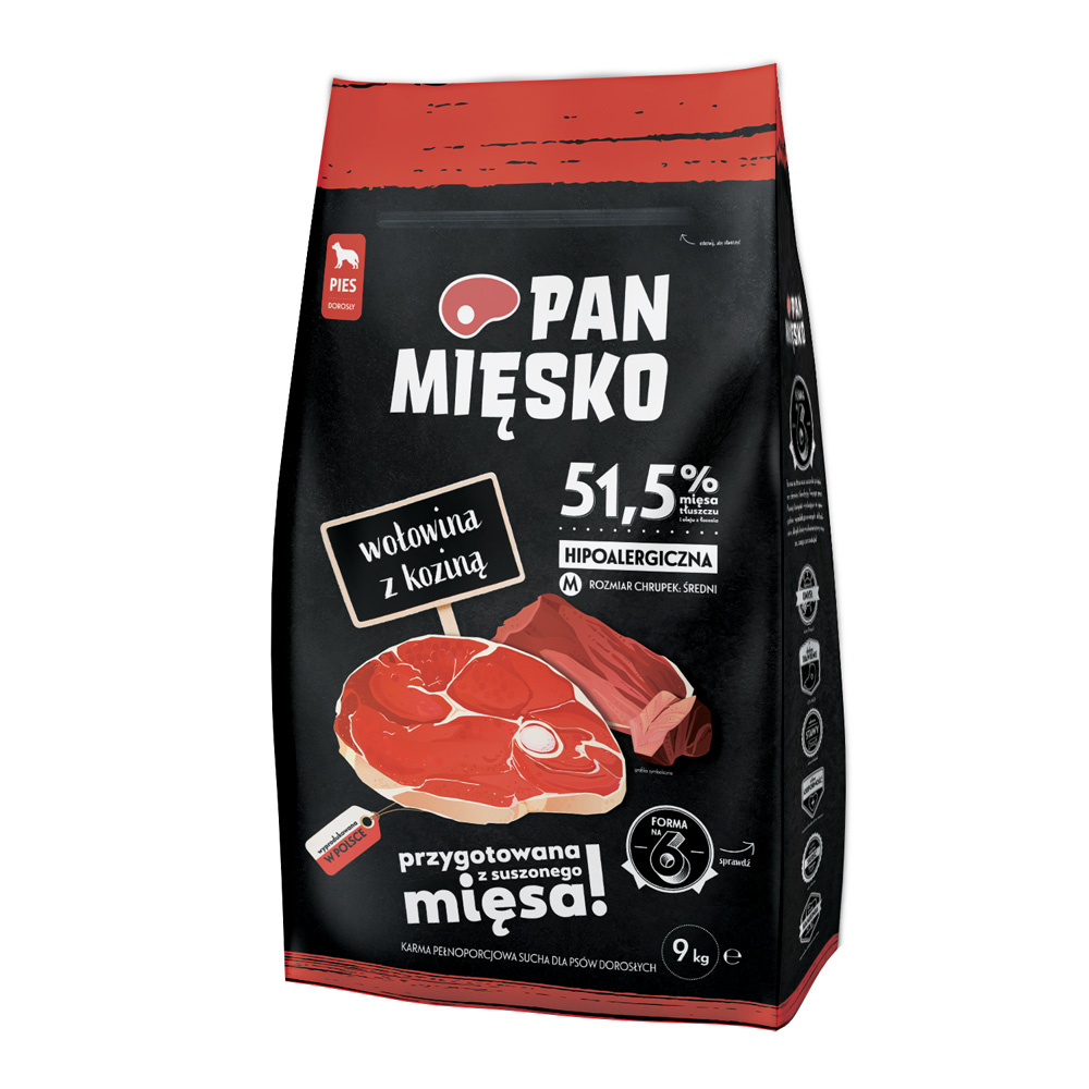 Pan Mięsko - WOŁOWINA i KOZA - M - 9 KG Pan Mięsko - WOŁOWINA i KOZA - M - 9 KG