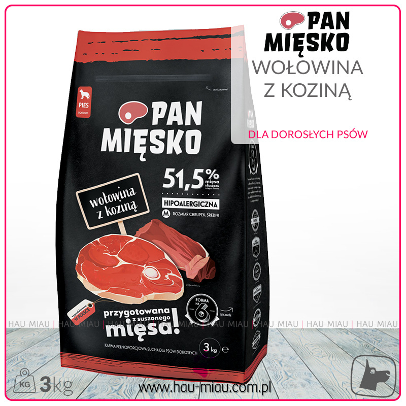Pan Mięsko - WOŁOWINA i KOZA - M - 3 KG Pan Mięsko - WOŁOWINA i KOZA - M - 3 KG