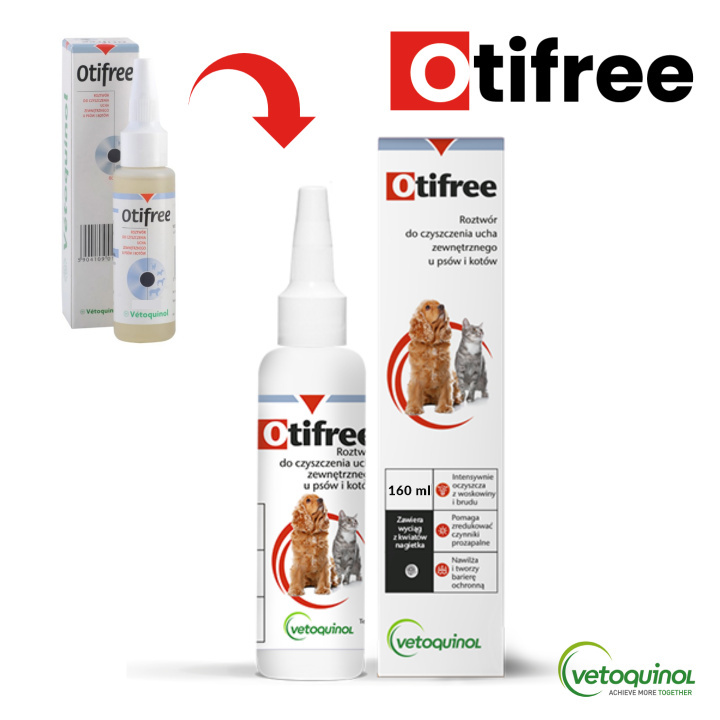 Vetoquinol - OTIFREE - Roztwór do czyszczenia uszu - 160 ml