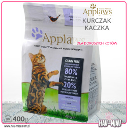 Applaws - Cat Adult Chicken & Exta Duck KURCZAK i KACZKA - 400g