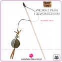 Barry King - Drewniana wędka z dzwoneczkiem i piłką z mocnego materiału - 40 cm