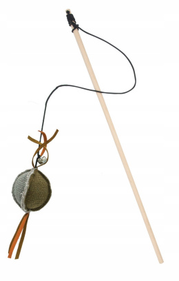 Barry King - Drewniana wędka z dzwoneczkiem i piłką z mocnego materiału - 40 cm