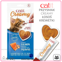Catit - Przysmak Creamy - ŁOSOŚ I KREWETKI - 40g
