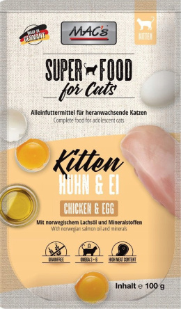 Mac's - Super Food for Cats - KURCZAK I JAJKA - 100g - dla Kociąt