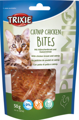 Trixie - Przysmak dla kota PREMIO Chicken Filet Bites - Z KURCZAKIEM I KOCIMIĘTKĄ - 50g