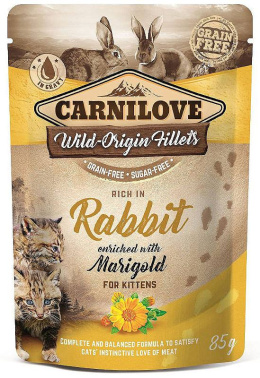 Carnilove - Kitten Rabbit & Marigold - KRÓLIK Z NAGIETKIEM - 85 g - dla Kociąt