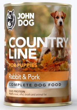 John Dog - Country Line Puppies - KRÓLIK Z WIEPRZOWINĄ - 400g
