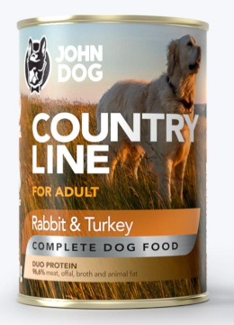 John Dog - Country Line Adult - KRÓLIK Z INDYKIEM - 400g