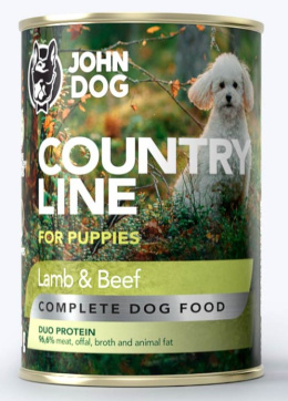 John Dog - Country Line Puppies - JAGNIĘCINA Z WOŁOWINĄ - 400g