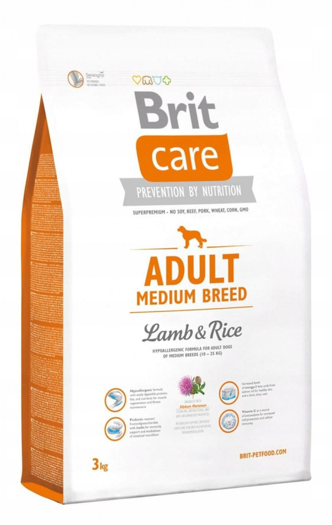 Brit Care - Adult MEDIUM Breed - JAGNIĘCINA & RYŻ - 3 KG