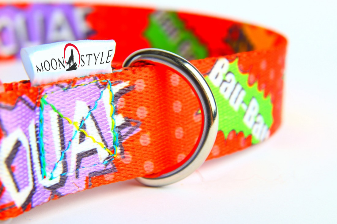 Moon Style - Obroża z plastikową klamrą - Graffiti Red Moon - 25mm Moon Style - Obroża z plastikową klamrą - Graffiti Red Moon - 25mm