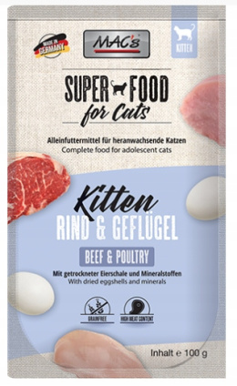 Mac's - Super Food for Cats - WOŁOWINA I DRÓB - 100g - dla Kociąt