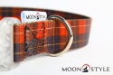 Moon Style - Obroża z klamrą LED - Szkocka krata - 25mm