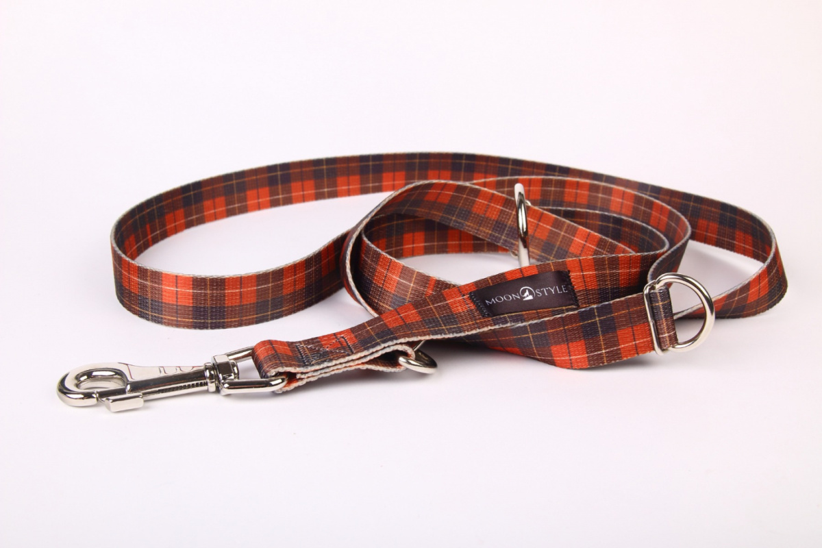 Moon Style - Smycz regulowana - Szkocka krata - 20mm / 220cm Moon Style - Smycz regulowana - Szkocka krata - 20mm / 220cm