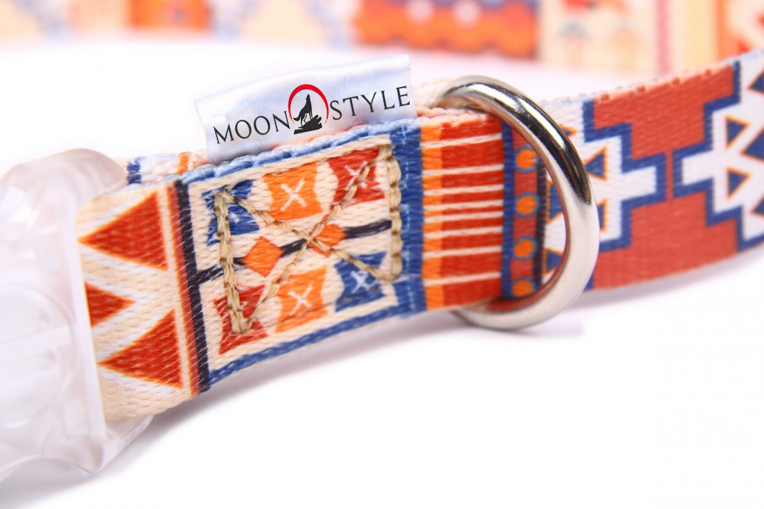 Moon Style - Szelki dla psa z klamrą LED - GUARD - Boho Moon - 20mm Moon Style - Szelki dla psa z klamrą LED - GUARD - Boho Moon - 20mm