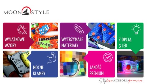 Moon Style - Szelki dla psa - GUARD - Graffiti Blue Moon - 15mm Moon Style - Szelki dla psa - GUARD - Graffiti Blue Moon - 15mm