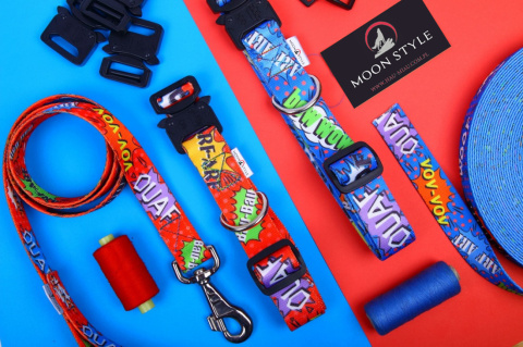 Moon Style - Szelki dla psa - GUARD - Graffiti Blue Moon - 15mm Moon Style - Szelki dla psa - GUARD - Graffiti Blue Moon - 15mm