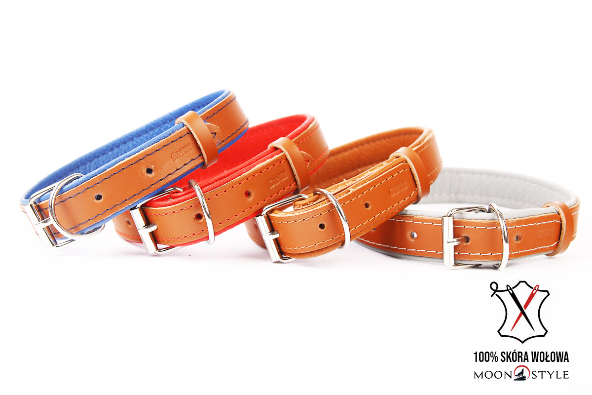 Moon Style - Skórzana obroża - PREMIUM SKÓRA - BRĄZOWO-SZARA - 24mm / 50cm Moon Style - Skórzana obroża - PREMIUM SKÓRA - BRĄZOWO-SZARA - 24mm / 50cm