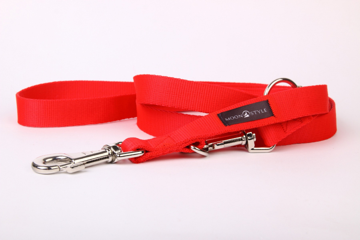 Moon Style - Smycz regulowana - Classic Red Moon - CZERWONA - 20mm / 220cm Moon Style - Smycz regulowana - Classic Red Moon - CZERWONA - 20mm / 220cm