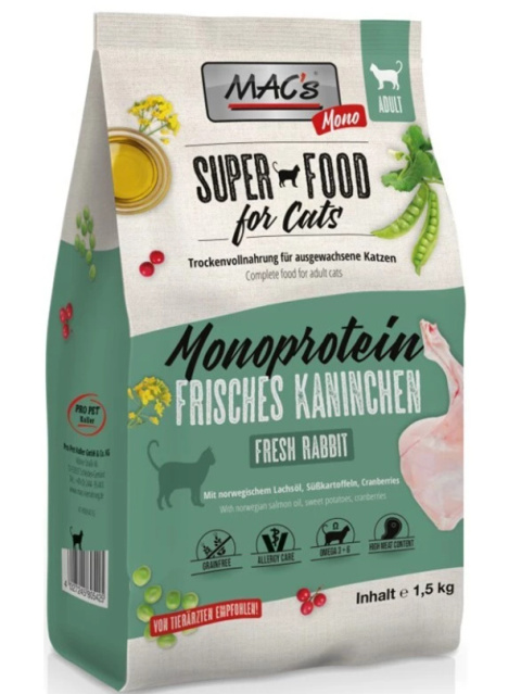 Mac's - Cat Adult Fresh Rabbit Monoproteinowa - KRÓLIK - 1,5KG