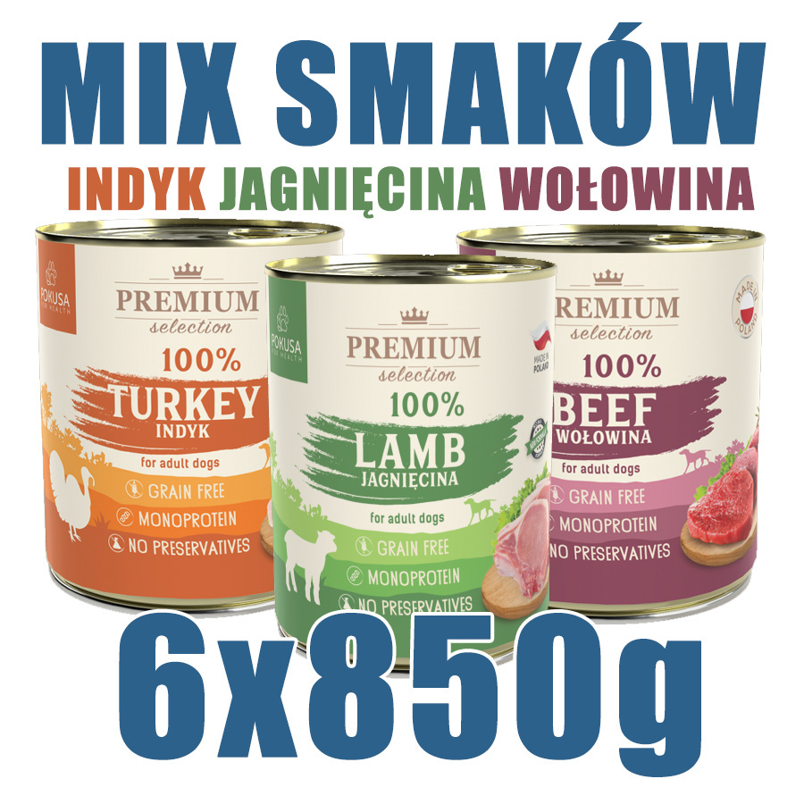 Pokusa - Premium Selection - MIX SMAKÓW - Zestaw 6 x 850g