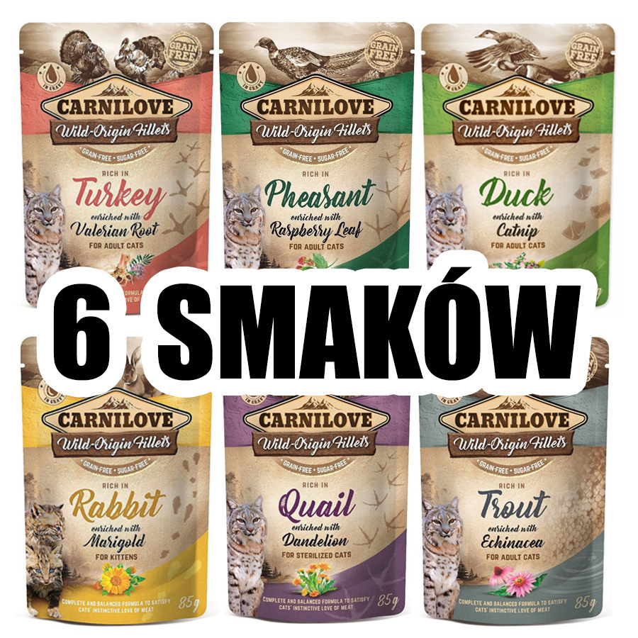 Carnilove - MIX 6 SMAKÓW - Zestaw 24 x 85g Carnilove - MIX 6 SMAKÓW - Zestaw 24 x 85g