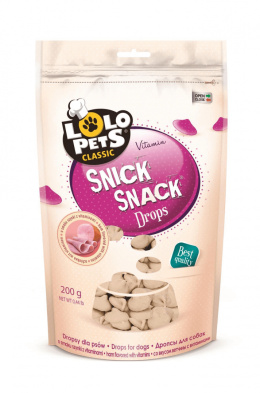 Lolo Pets - Snikc Snack - Przysmak ciasteczka dla psa - DROPSY SZYNKOWE - 200g