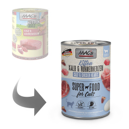 Mac's - Cat Kitten Kalb & Hühnerherzen - CIELĘCINA I SERCA DROBIOWE - 400g