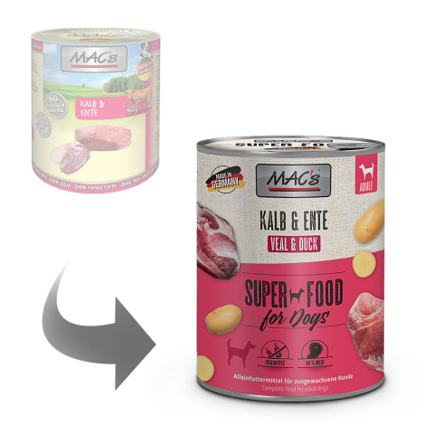 Mac's - Dog Kalb & Ente - CIELĘCINA i KACZKA - 800g Mac's - Dog Kalb & Ente - CIELĘCINA i KACZKA - 800g