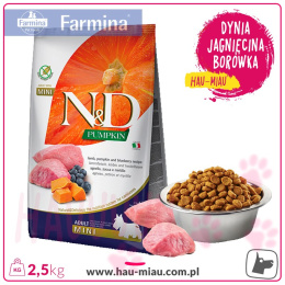 Farmina - N&D - PUMPKIN Dog Adult Mini Lamb & Blueberry - JAGNIĘCINA & DYNIA & BORÓWKA - 2,5 KG