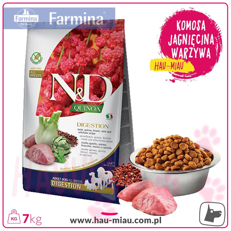 Farmina - N&D - QUINOA Digestion - JAGNIĘCINA & KOMOSA & WARZYWA - 7 KG Farmina - N&D - QUINOA Digestion - JAGNIĘCINA & KOMOSA & WARZYWA - 7 KG