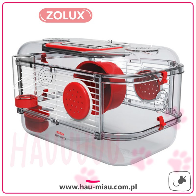 Zolux - Klatka Rody 3 Mini - Czerwona Zolux - Klatka Rody 3 Mini - Czerwona