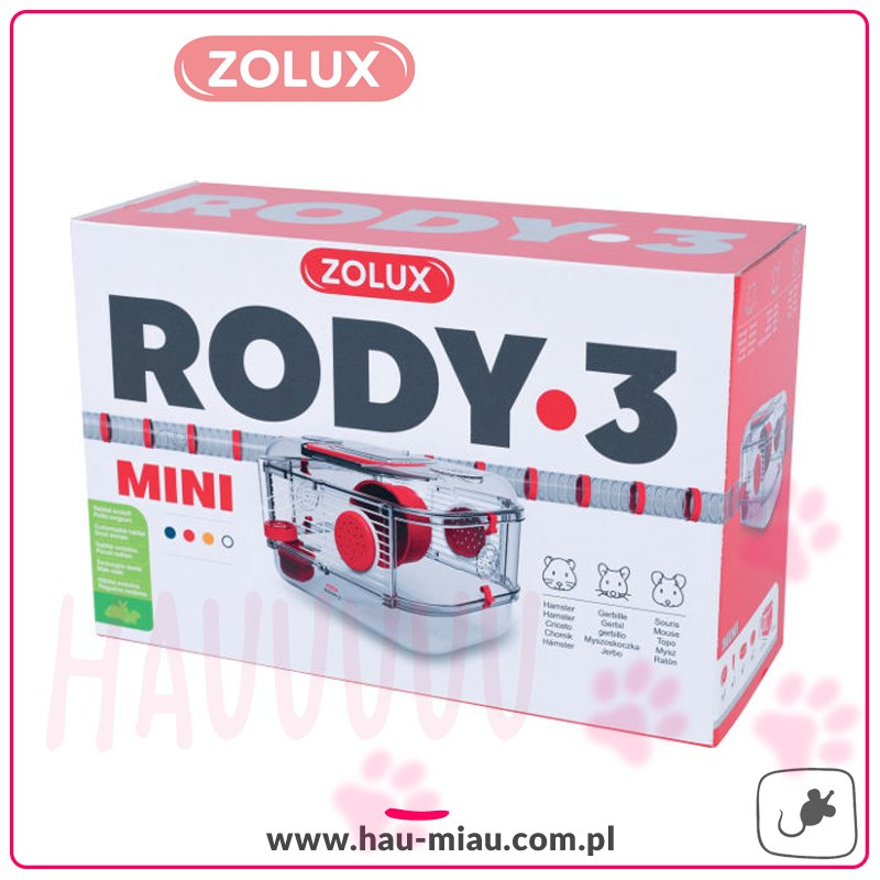 Zolux - Klatka Rody 3 Mini - Czerwona Zolux - Klatka Rody 3 Mini - Czerwona