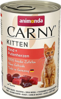 Animonda - Carny Kitten - WOŁOWINA, SERCE INDYKA - 400g