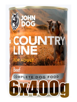 John Dog - Country Line Adult - WOŁOWINA - Zestaw 6x400g