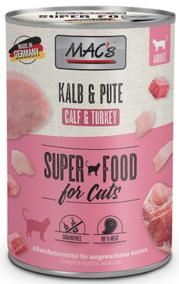 Mac's - Cat Kalb & Pute - CIELĘCINA I INDYK - Zestaw 24 x 400g