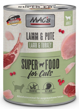 Mac's - Cat Lamm & Pute - JAGNIĘCINA I INDYK - Wrażliwy układ pokarmowy - Zestaw 12x800g