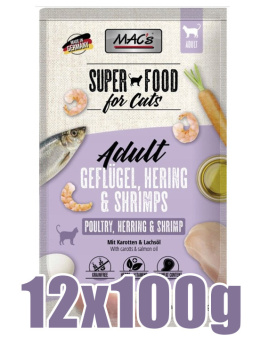 Mac's - Cat Herring and Shrimps - ŚLEDŹ I KREWETKI - Zestaw 12 x 100g